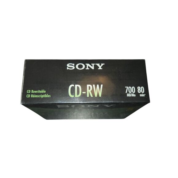 New & Sealed! Sony CD-RW 5 Pack Blank Discs 700MB 80Min Rewritable 5CDRW700L - Picture 2 of 4